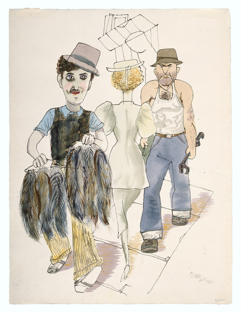 George Grosz, ‘New York Street Scene (Furrier)’, 1934, Drawing, Collage or other Work on Paper, Watercolor, gouache and pen and ink on watermarked Arches paper., Galerie St. Etienne