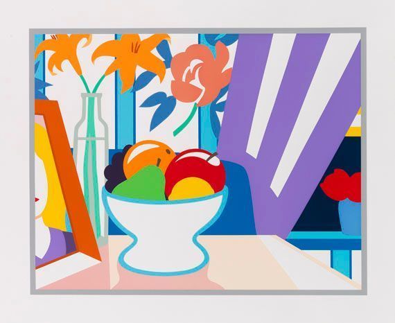 Tom Wesselman - Still Life with Lilies and Mixed Fruit