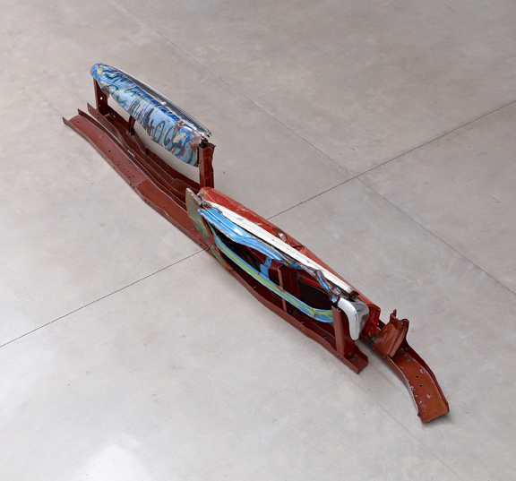 John Chamberlain, ‘Gondola Walt Whitman’, 1981-1982, Sculpture, Painted and chrome-plated steel, Gagosian
