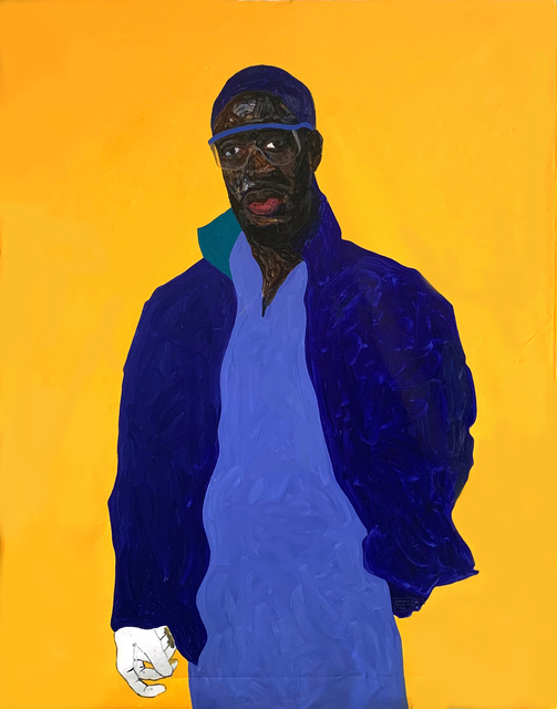 Amoako Boafo, ‘Steve Mekoudja’, 2019, Painting, Oil on canvas, Mariane Ibrahim Gallery