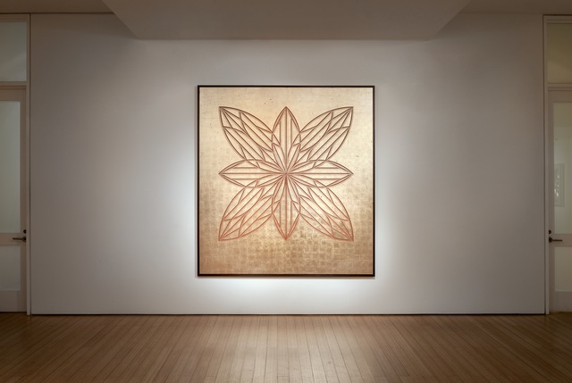 George Dunbar, ‘Coin Du Lestin CLXXXVI’, 2019, Painting, Moon gold over burgundy clay, Callan Contemporary