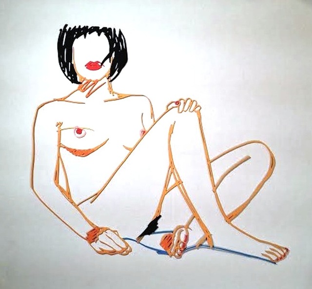 Tom Wesselmann, ‘Steel Drawing-Sitting Nude’, 1986, Sculpture, Laser cut steel painted in colors, Vertu Fine Art