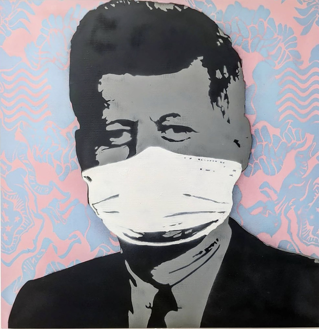 Kar-Part, ‘"Mask, Not What Your Country Can Do For You", PINK aerosol on wood’, 2020, Painting, Aerosol on wood, Wallspace