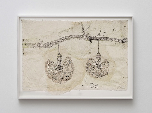 Kiki Smith, ‘See’, 2008, Drawing, Collage or other Work on Paper, Ink, coloured pencil and glitter on Nepalese paper, Mirav Katri