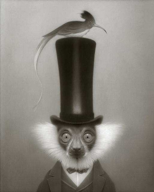 Travis Louie, ‘Bird Watching Lemur’, 2019, Haven Gallery