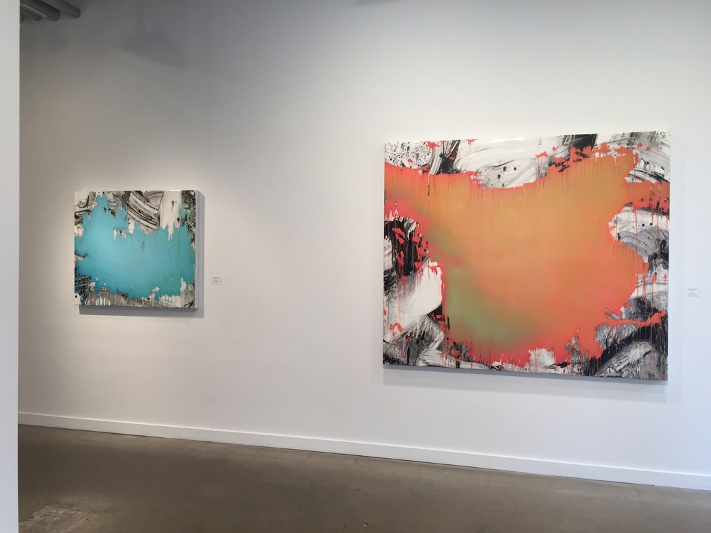 Jeff Muhs "What Dream is This" and "Flanked by Ravens," oil and mixed media on canvas Jeff Muhs "What Dream is This" and "Flanked by Ravens," oil and mixed media on canvas