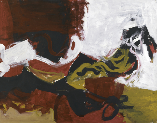 Charlotte Park, ‘Untitled (Black, White, Red, and Brown III)’, ca. 1955, Drawing, Collage or other Work on Paper, Gouache on paper, Berry Campbell Gallery