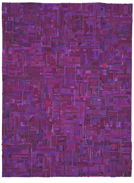 Matt Gonzalez, ‘Derivations (in purple)’, 2018, Drawing, Collage or other Work on Paper, Found paper collage, Dolby Chadwick Gallery
