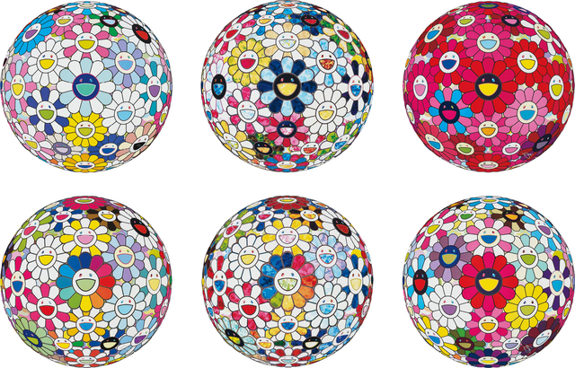 Takashi Murakami, ‘Cosmic Power; The Flowerball’s Painterly Challenge; Thoughts on Picasso; Flowerball: Want to Hold You; Scenery with a Rainbow in the Midst; and Flowerball: Open Your Hands Wide’, 2014-2016, Phillips