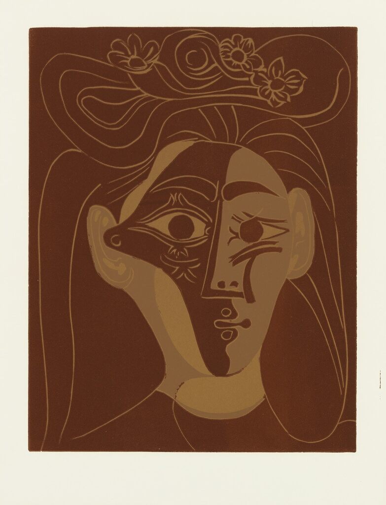 Pablo Picasso - Jacqueline au chapeau à fleurs. I (Jacqueline in a Flowered Hat. I) (see Bl. 1076 & 1149, see Ba. 1304 I &...