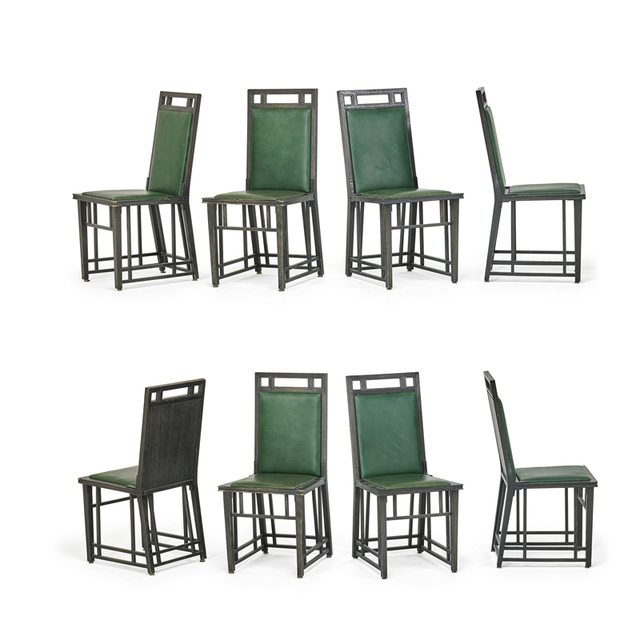 ‘Eight Arts & Crafts Dining Chairs, Chicago, IL, USA’, Early 20th C., Rago/Wright