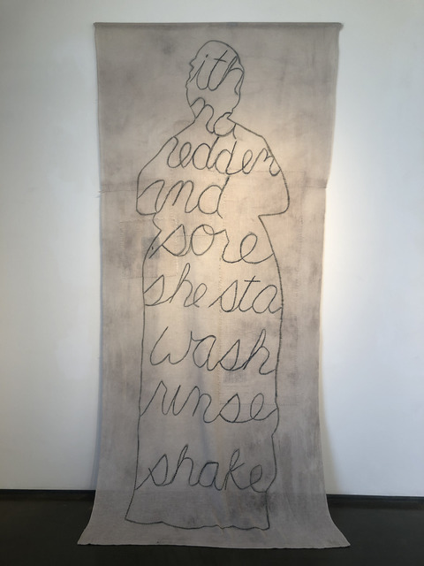 Karen Hampton, ‘WASHER WOMAN’, 2019, Textile Arts, Cotton, hand stitched cotton thread, indigo drawing, Fritz + Kouri