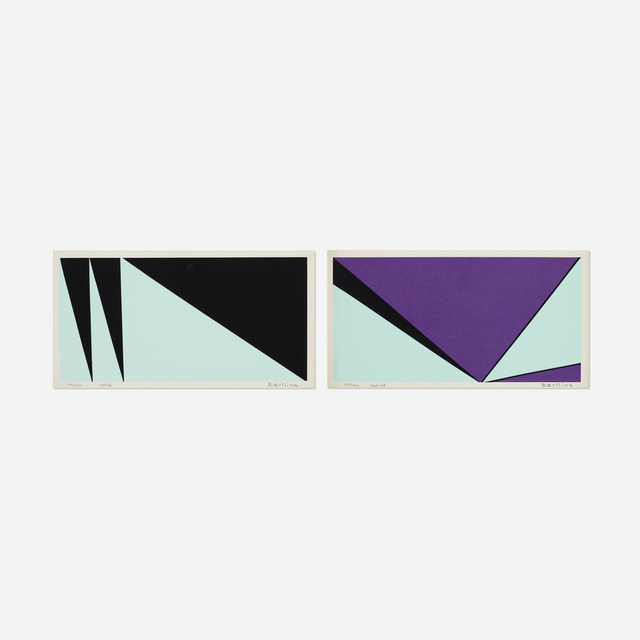 Olle Baertling, ‘Untitled (two works from The Angles of Baertling - Open Form, Infinite Space portfolio)’, 1955, 68/1964, 68, Print, Screenprint on paper, Rago/Wright
