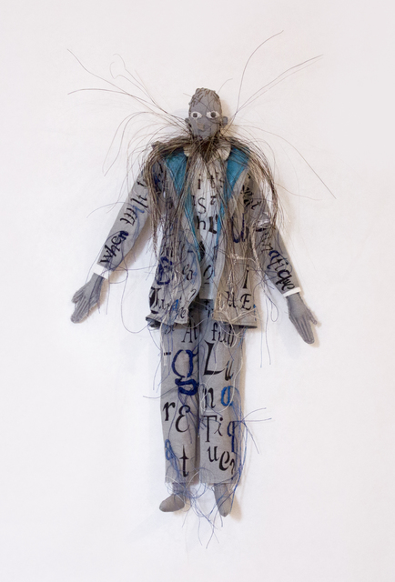 Lesley Dill, ‘When Wilt Thou be at Full Great Lunatique?’, 2018, Sculpture, Fabric, thread, ink, horsehair, Nohra Haime Gallery