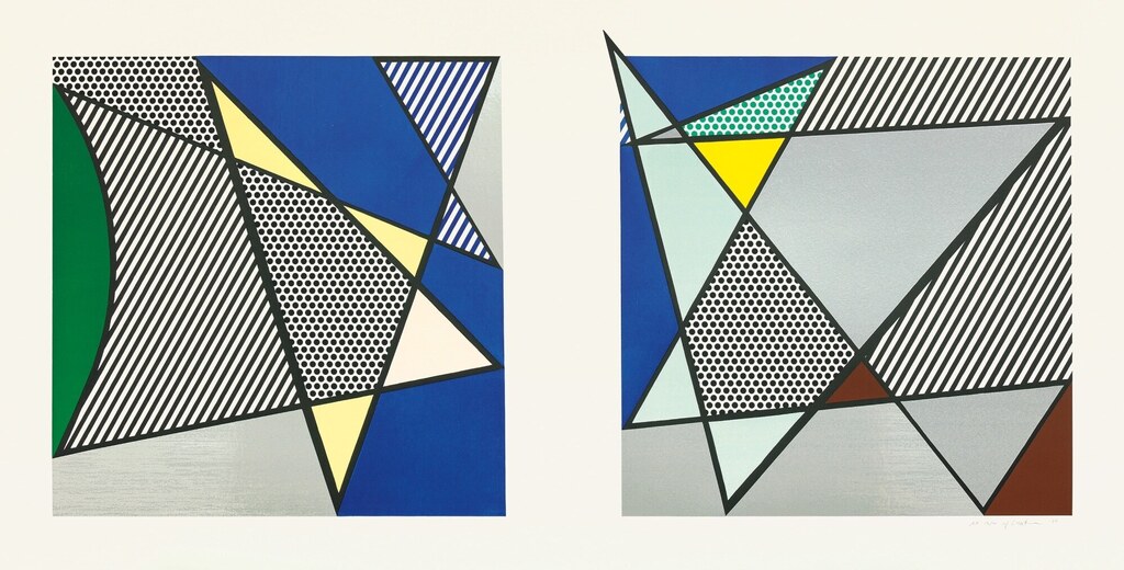 Roy Lichtenstein - Imperfect Diptych 46 " x 91 ", from Imperfect Series