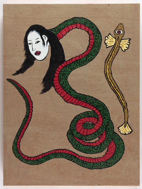 Yukari Sakura, ‘The Nure-Ouna with a Golden One-Eyed Eel’, 2017, Painting, Acrylic on wood panel, Creativity Explored
