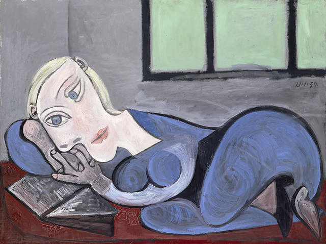 Pablo Picasso, ‘Femme couchée lisant’, 1939, Painting, Oil on canvas, Vancouver Art Gallery