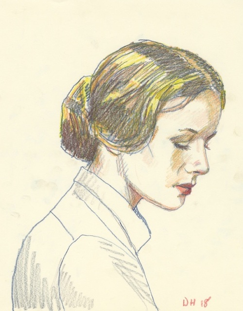 Duncan Hannah, ‘Dominique’, 2018, Drawing, Collage or other Work on Paper, Coloured Pencils, Galerie Pixi - Marie Victoire Poliakoff