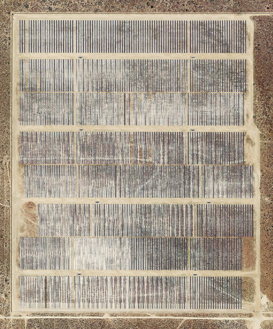 Mishka Henner, ‘Garland Solar Power, Rosamond, California’, 2018, Photography, Inkjet print on metallic rag and mounted to Dibond in floating frame with non-reflective and polarized glass (2mm), Galleria Bianconi