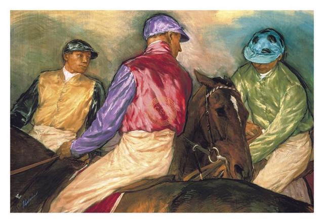 Jay Kirkman, ‘Jockeys before the Start’, 21st Century, Print, Gouttelette Print on Paper, S&P
