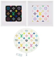 Takashi Murakami - SUPERFLAT Monogram (Lemon & Green) with a Eye Love Superflat balloon kite (Three Works) | 超級扁平字母組合（檸檬色及...