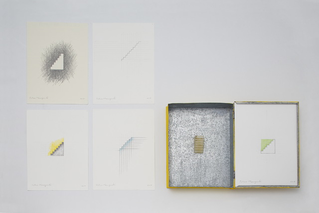 Tatsuo Kawaguchi, ‘Beeswax Stairway inside a Book-shape Case ’, 2015, Sculpture, Zinc plate, beewax, cadmium sulfide, paper, pencil, watercolour, SNOW Contemporary