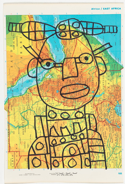 Vincent Jackson, ‘Untitled (Africa / East Africa)’, 2017, Drawing, Collage or other Work on Paper, Colored pencil on paper, Creativity Explored