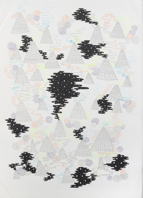 Mike Perry, ‘Pyramids’, 2009, Ink and graphite on paper, Julien's Auctions