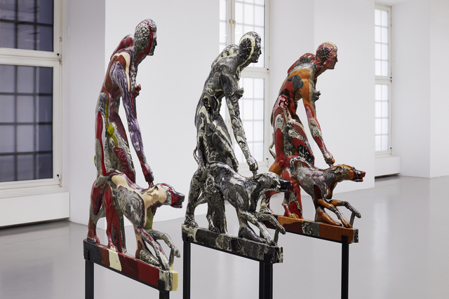 Oliver Laric, ‘The Hunter and His Dog’, 2014, Sculpture, Polyurethane, jade powder, bronze powder, aluminum powder, pigments, Fridericianum