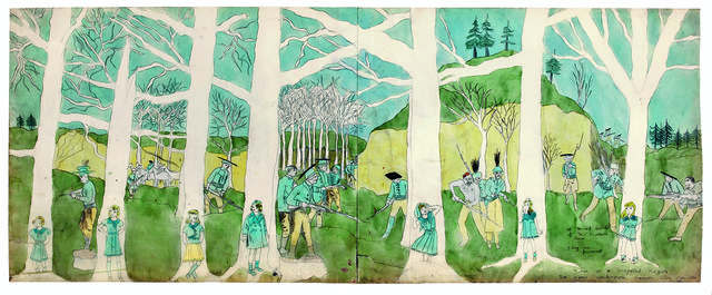 Henry Darger, ‘Second battle of McAllister Run they are pursued’, 1910-1970, Musée d'Art Moderne de la Ville de Paris