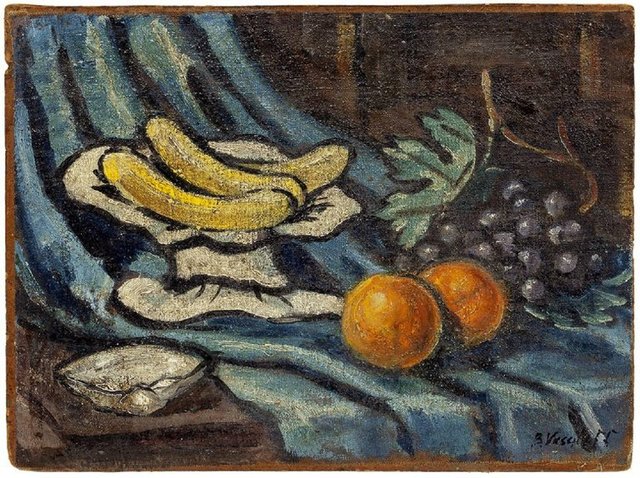 Boris Vassiloff, ‘Still Life With Fruit Modernist Oil Painting’, Mid-20th Century, Lions Gallery