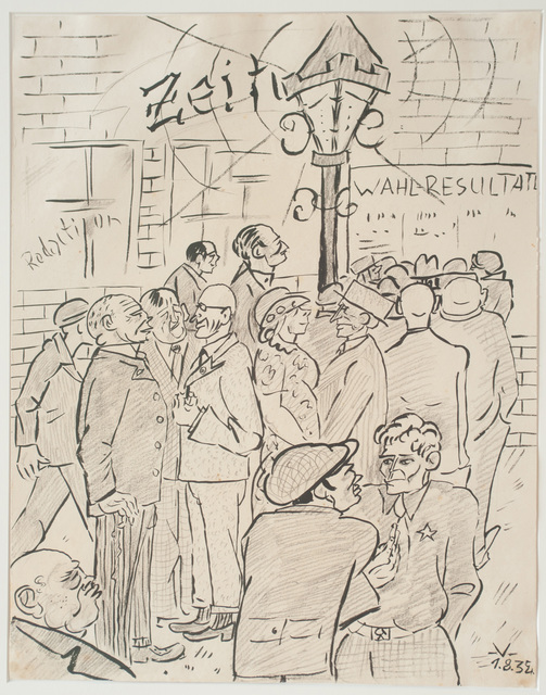Bruno Voigt, ‘Vor der Redaktion (Infront of the editorial office)’, 1934, Galerie Brockstedt