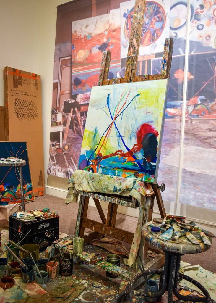 Small Lame Deer (1989) displayed on Robert S. Neuman's easel, on view as it would have been when Neuman was painting it. Small Lame Deer (1989) displayed on Robert S. Neuman's easel, on view as it would have been when Neuman was painting it.