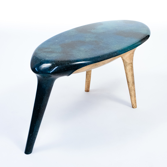 Rémi Capdepuy, ‘A Noste bench’, 2019, Design/Decorative Art, Wood, Resin, and Bronze leaf, Galerie SORS