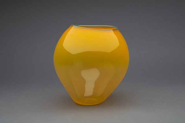 Dale Chihuly, ‘Mango Basket Teal Lip Orig. Hand Blown Glass Sculpture Signed Dated’, 2000, Modern Artifact