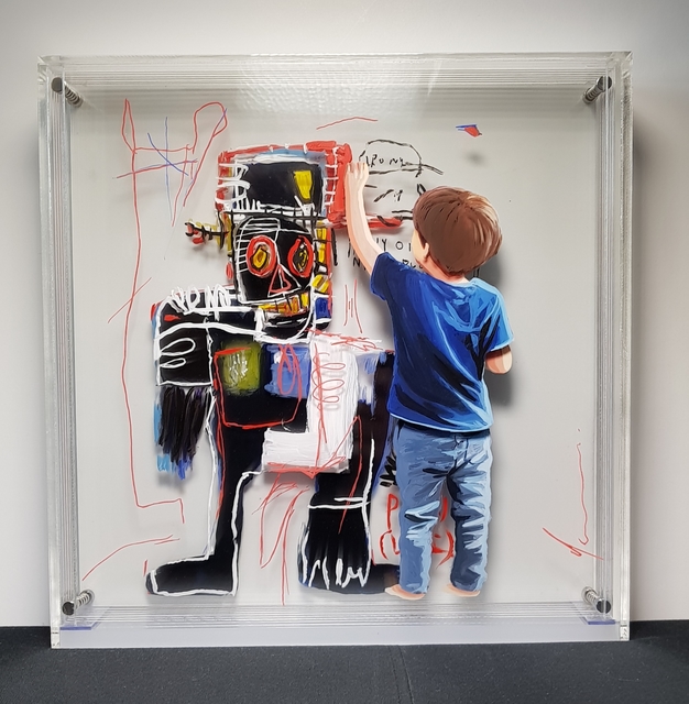 Yosman Botero, ‘Common things 187 (BASQUIAT)’, 2019, Painting, ACRYLIC PAINT ON GLASS, RoFa Projects
