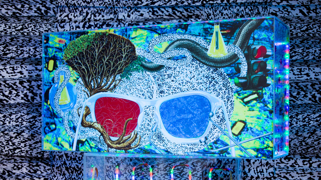 J.V. Aranda, ‘A New Outlook’, 2017, Sculpture, Perspex Lightbox with Digital Collage Print, IFAC Arts