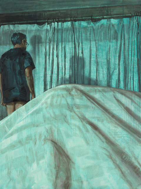 Laura Karetzky, ‘Pool House’, 2019, Painting, Oil on wood, Elizabeth Houston Gallery