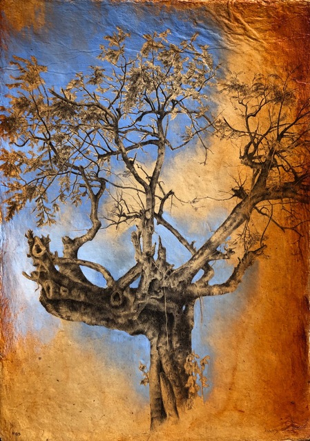 Dina Brodsky, ‘Tree #55’, 2019, Drawing, Collage or other Work on Paper, Ballpoint pen and gouache on paper, Garvey | Simon