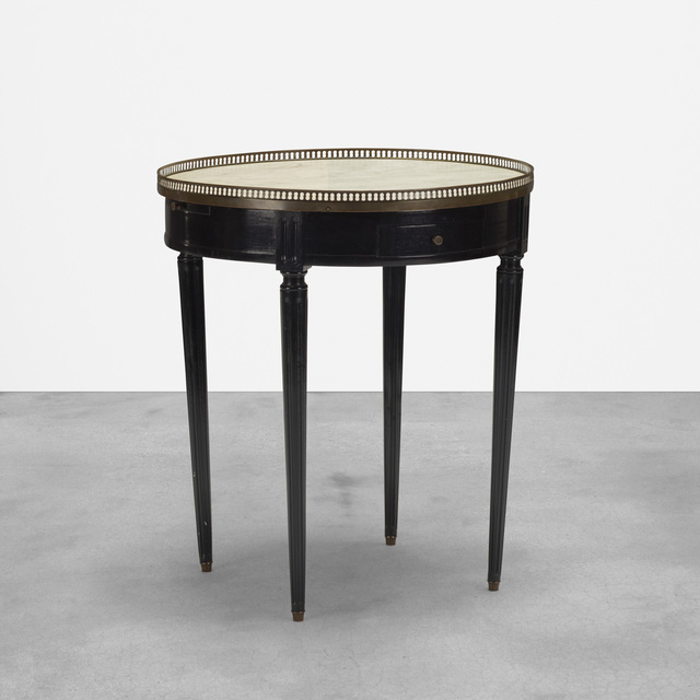 ‘occasional table’, c. 1850, Design/Decorative Art, Lacquered mahogany, marble, brass, Rago/Wright