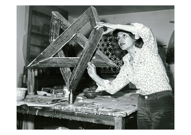 Monir Farmanfarmaian, ‘Monir Shahroudy Farmanfarmaian in her studio working on Heptagon Star, Tehran, 1975’, 1975, Guggenheim Museum