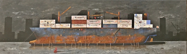 Juan Ranieri, ‘Off shore aid for balseros’, 2017, Painting, Acrylic and collage on canvas, Smart Gallery BA