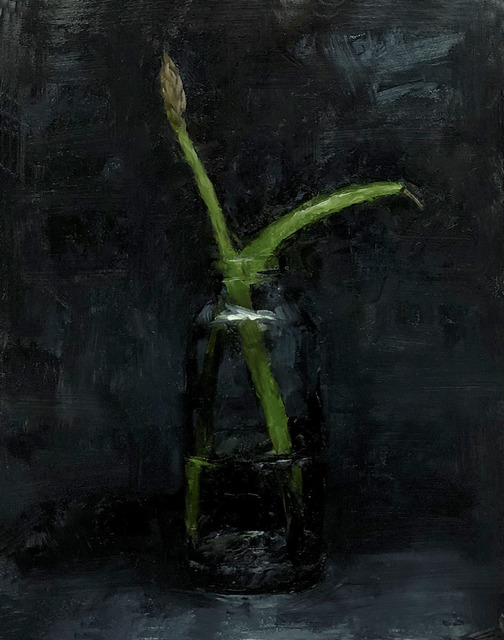 Tom Giesler, ‘Floral 1: green bean asparagus’, 2020, Painting, Oil on panel, McVarish Gallery