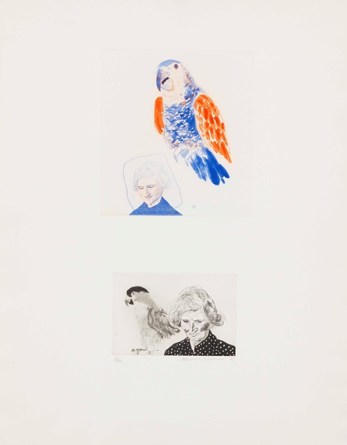 David Hockney, ‘My Mother and a Parrot’, 1974, inch&cm