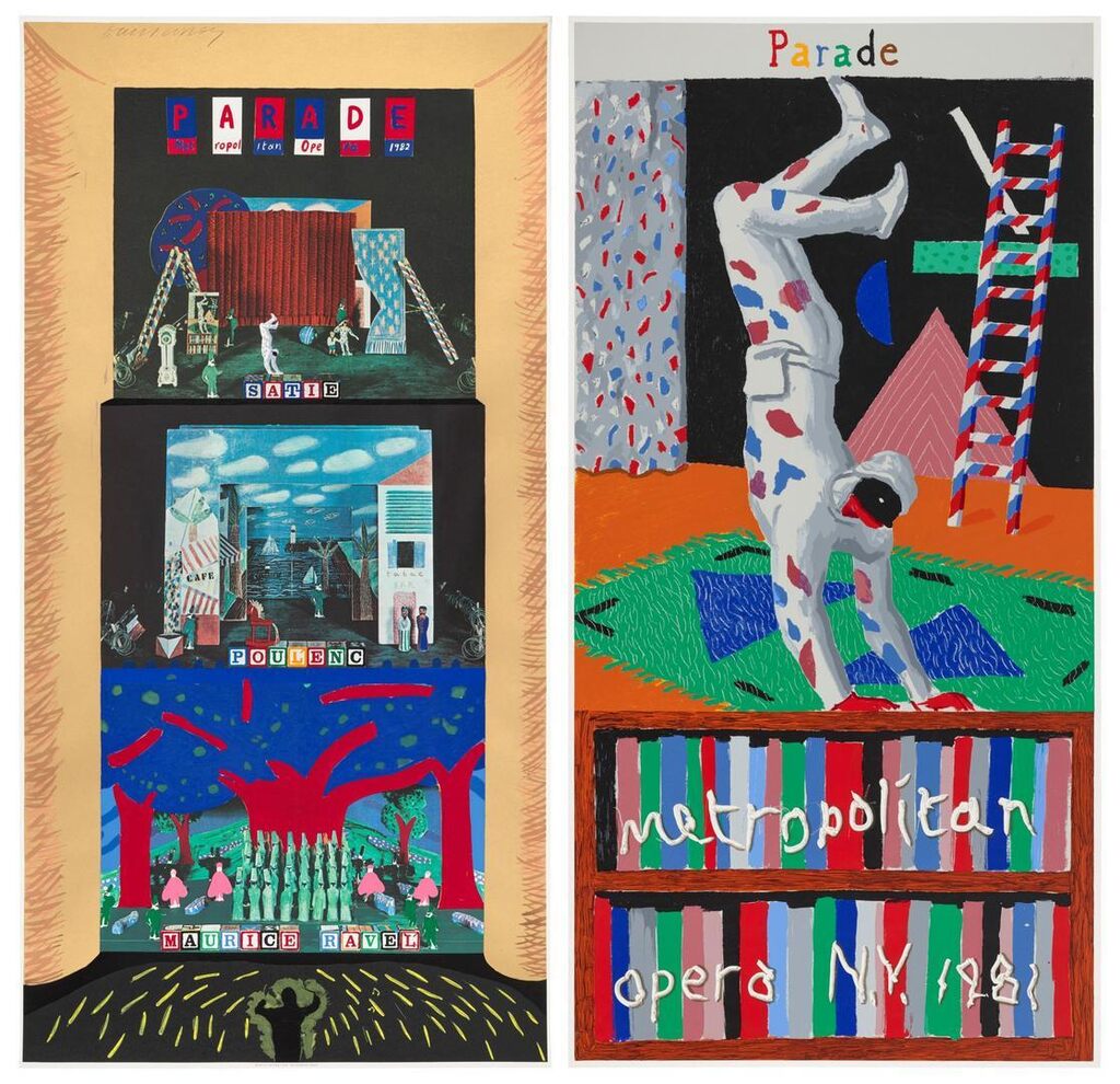 David Hockney - A French Triple Bill Poster; Parade, Metropolitan Opera