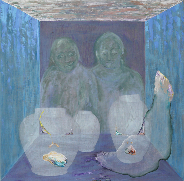 Anne Speier, ‘Vasen (Blau)’, 2019, Painting, Oil, Acrylic , UV print on Canvas, Galerie Meyer Kainer