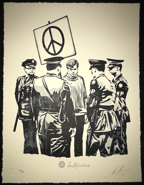 Shepard Fairey (OBEY), ‘Peaceful Protester Letter Press’, 2017, New Union Gallery