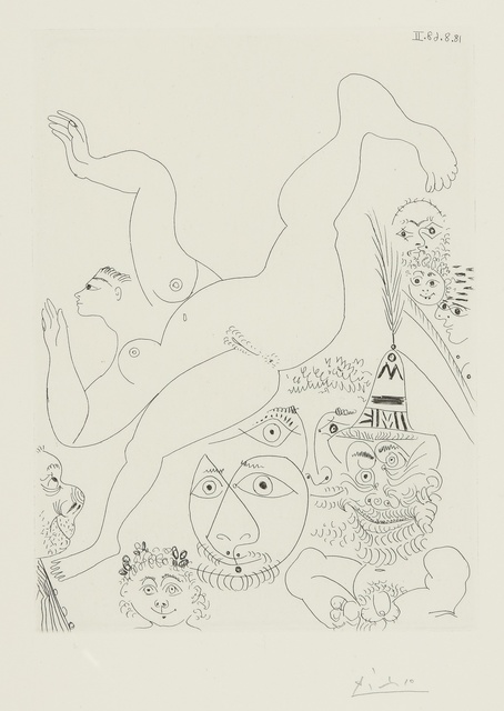 Pablo Picasso, ‘Télévision: Gymnastique au sol, avec spectateurs (B. 1763; Ba. 1780)’, 1968, Print, Etching, Sotheby's