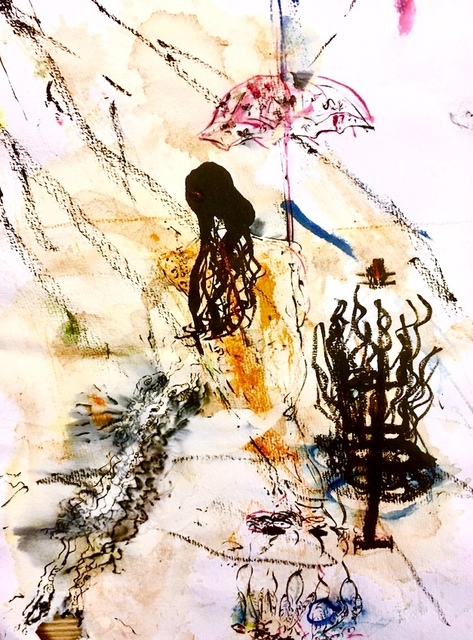 ANURADHA DELACOUR, ‘ L’Instance calme’, ca. 2018, Drawing, Collage or other Work on Paper, Aquarelle sur papier Indien, encre, Canopy Gallery