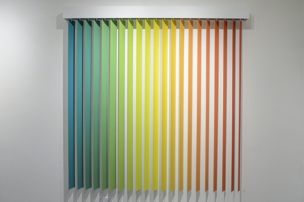 Christopher Derek Bruno, "Parallel Study 7," acrylic on vinyl blinds Christopher Derek Bruno, "Parallel Study 7," acrylic on vinyl blinds